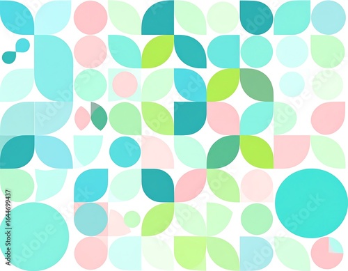 Abstract geometric pattern of pastel shapes