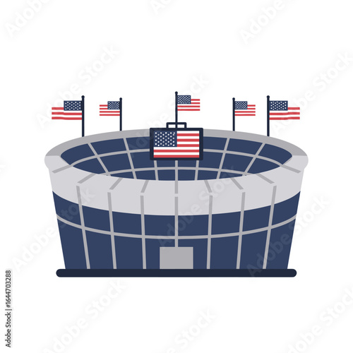 American Stadium with National Flags