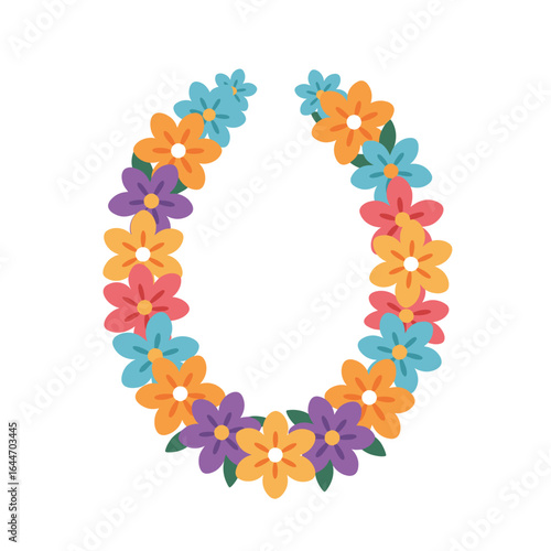 Colorful Flat Design Hawaiian Lei