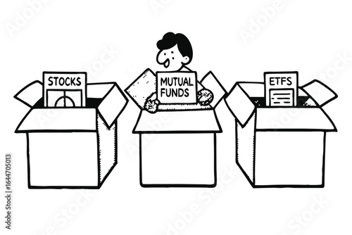 Person choosing between stocks mutual funds and etfs investment options