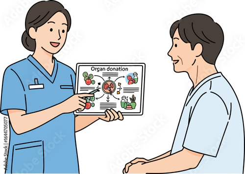 Healthcare Professional Discussing Organ Donation with Patient in a Medical Consultation Room