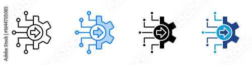 Integration icon set multiple style collection