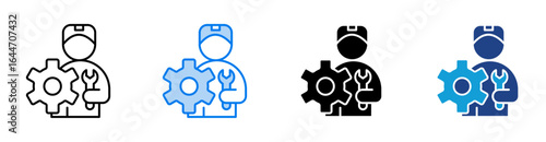 Mechanic icon set multiple style collection