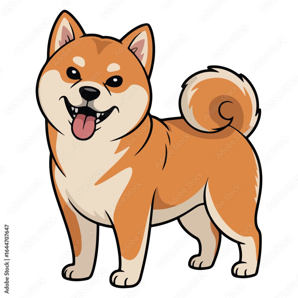 Fototapeta premium Akita dog vector art illustration