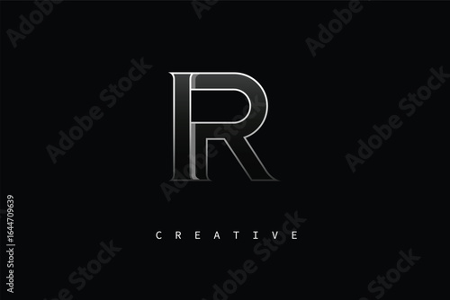 IR Luxury Minimalist Letter Logo – Modern Metallic Design for Premium Branding & Creative Identity