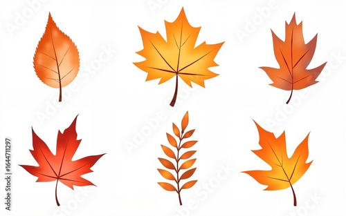 Beautiful autumn leaves watercolor set, great design for any purposes. botanical background. High quality