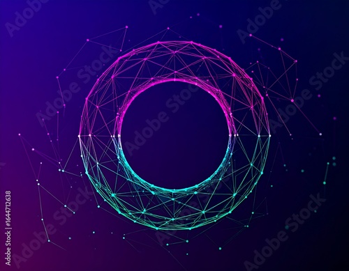 Abstract geometric sphere.  Circular network