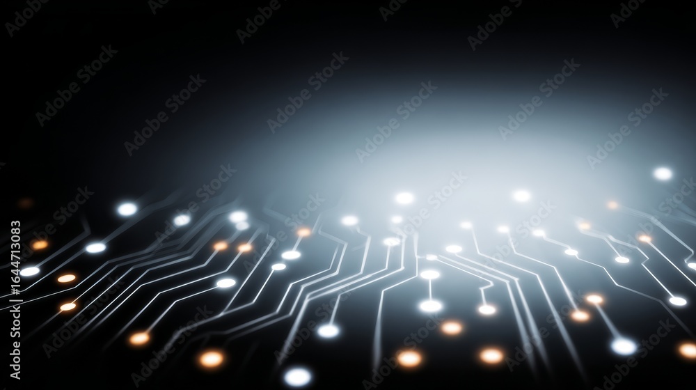 Fototapeta premium A detailed macro view of a complex green circuit board showcasing intricate pathways components and the advanced engineering behind modern electronic devices and hardware.