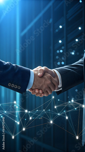 business handshake on the background of the world