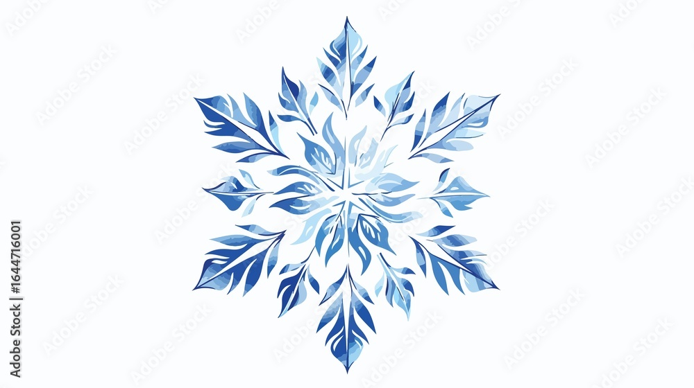 Elegant blue floral snowflake design for winter holiday cards and festive backgrounds, a cool modern Christmas vibe Elegant blue floral snowflake design for winter holiday cards and festive backgrounds, a cool modern Christmas vibe
