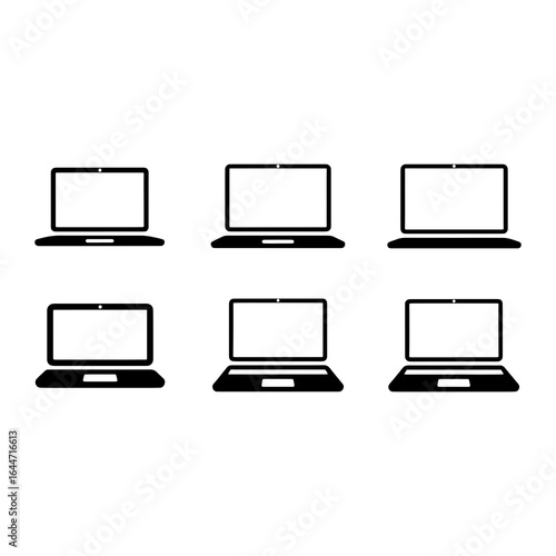 Black laptop icons computer technology