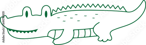 Crocodile Outline – Animal, Reptile, Nature, Wildlife, Zoo, River, Cartoon, Minimal, Outline, Doodle, Illustration, Creature, Exotic, Dangerous, Wild, Habitat, Drawing, Sketch