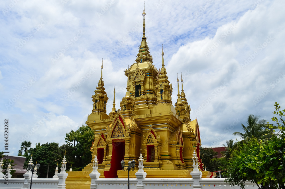 Fototapeta premium Pagoda, Lanna Architecture, Symbols of Buddhism, South East Asia at Wat Khamat, Chiang Mai, Northern Thailand