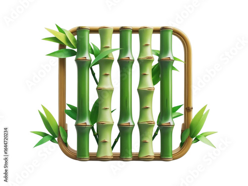 vector icon of bamboo with 3D style