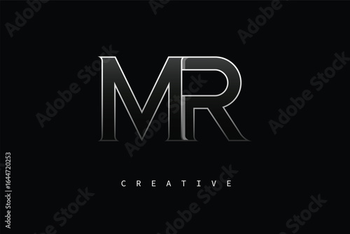 MR Luxury Minimalist Letter Logo – Modern Metallic Design for Premium Branding & Creative Identity