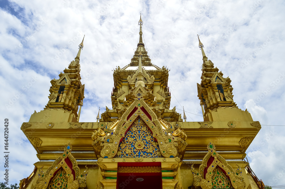 Fototapeta premium Pagoda, Lanna Architecture, Symbols of Buddhism, South East Asia at Wat Khamat, Chiang Mai, Northern Thailand