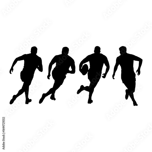 Rugby players running with ball action sport