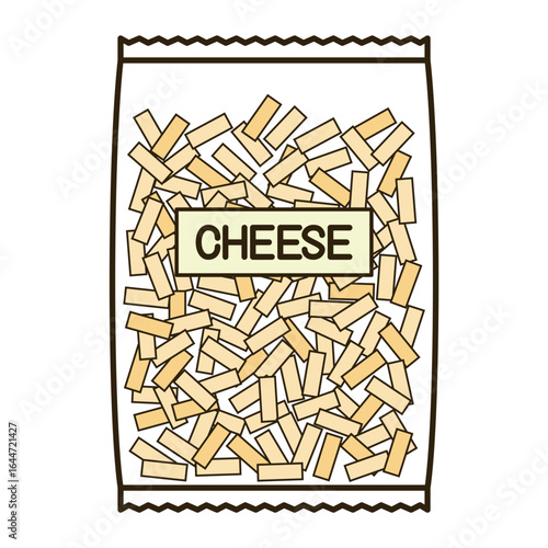 袋に入ったとろけるチーズのイラスト
