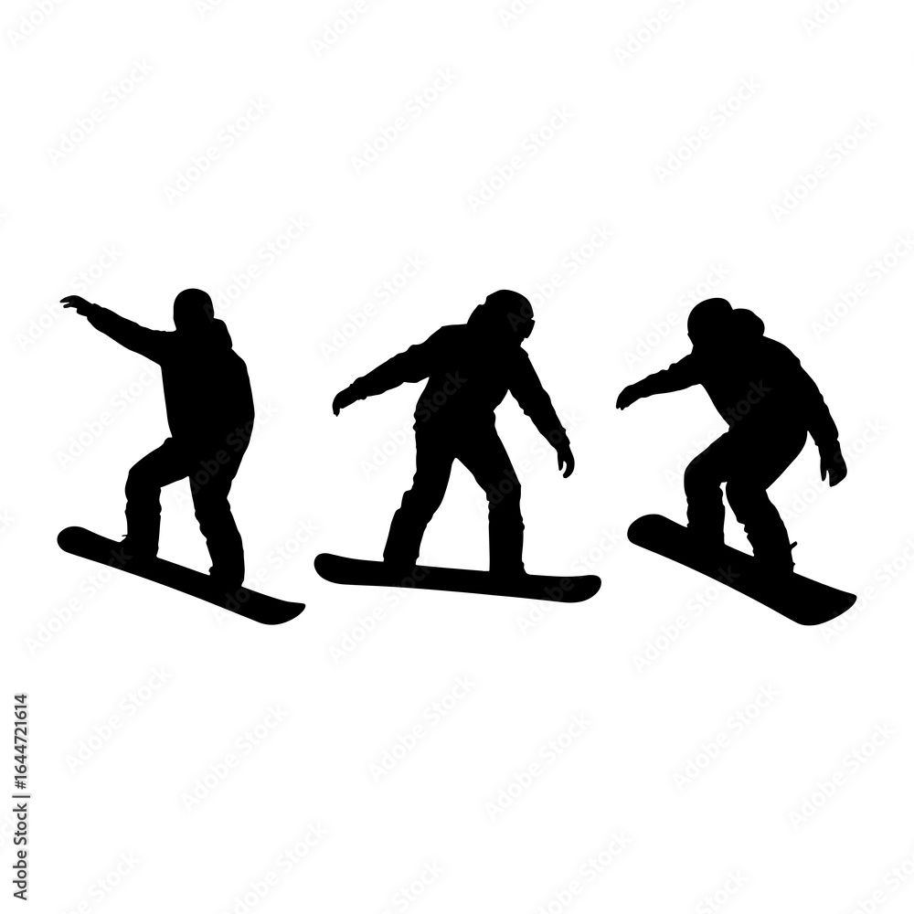 Obraz premium Snowboarders performing tricks snowboarding winter sport