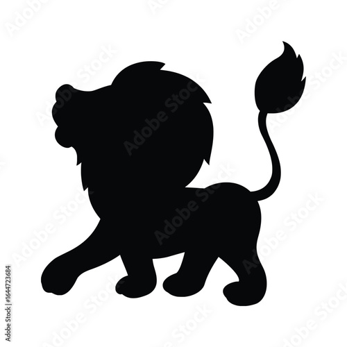 Elephant silhouette vector illustration of a wild animal in black and white graphic style