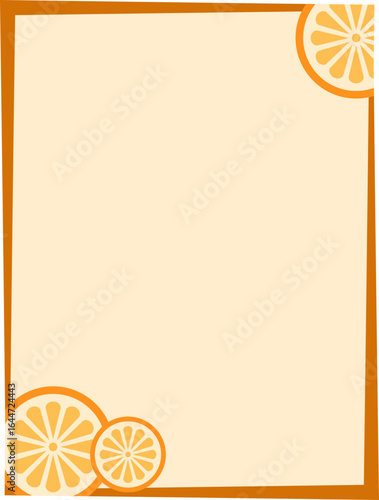 Vector illustration of paper document with orange style