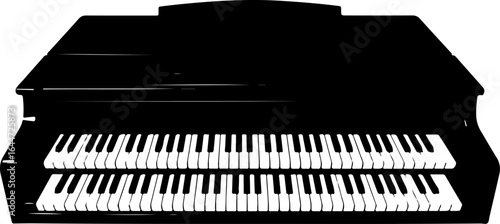 "Grand Piano and Upright Piano Silhouette Illustration" vector