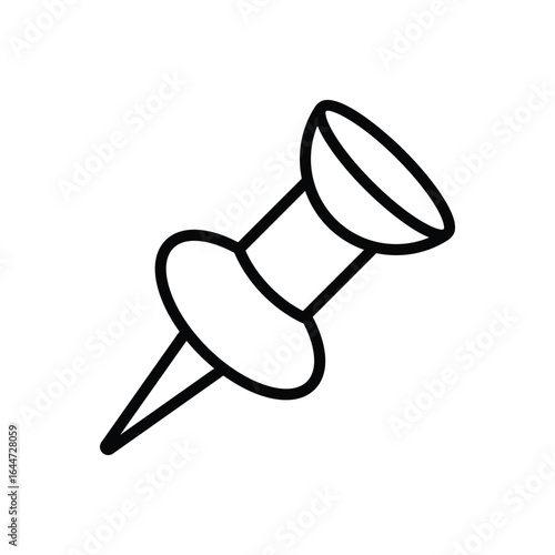 Black line icon for pin