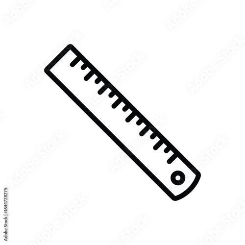 Black line icon for ruler