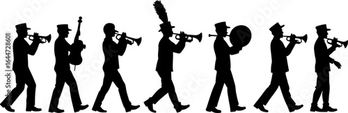 Marching Band Silhouettes: Music in Motion" vector bundle