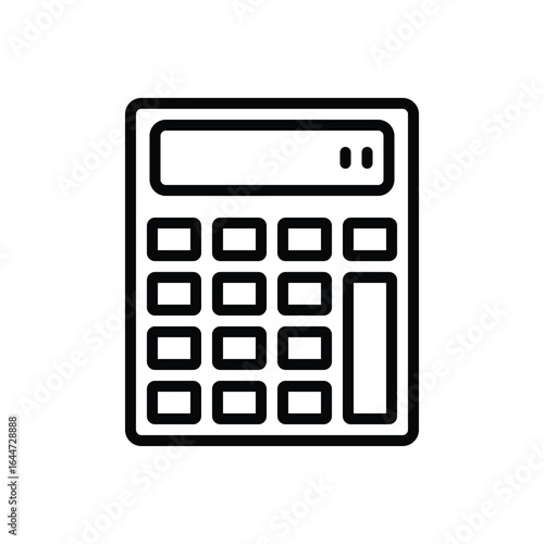 Black line icon for calculator
