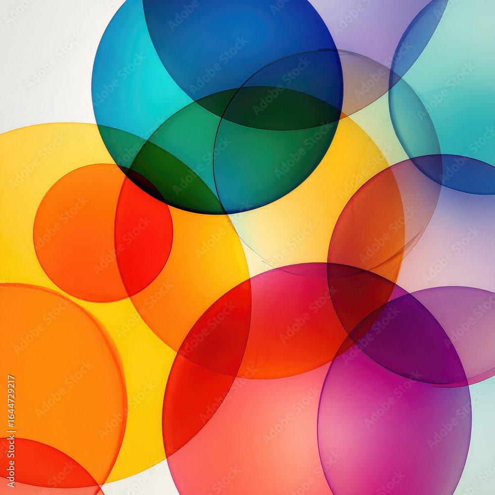 Fototapeta premium Abstract graphic design of overlapping translucent circles in vibrant colors