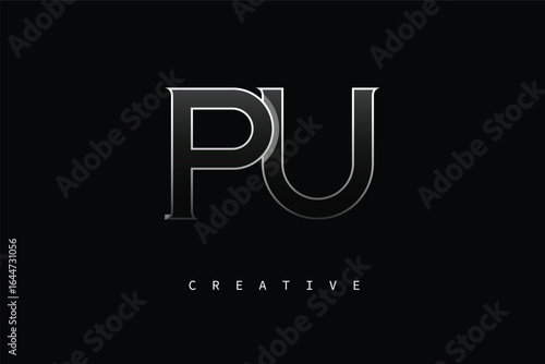 PU Luxury Minimalist Letter Logo – Modern Metallic Design for Premium Branding & Creative Identity