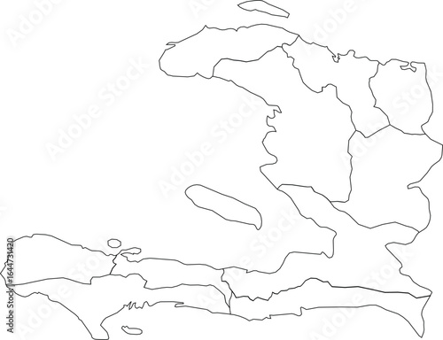 Outline Map of Haiti with Provincial Borders