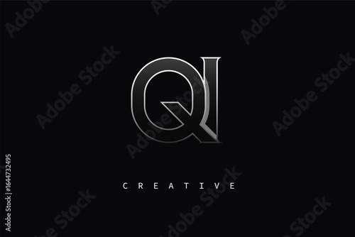QI Luxury Minimalist Letter Logo – Modern Metallic Design for Premium Branding & Creative Identity