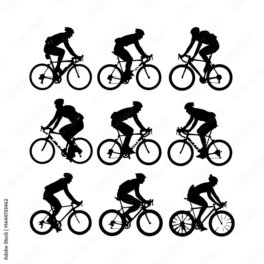 Fototapeta premium Macker Fish Silhouettes Vector Flat Graphic Illustration