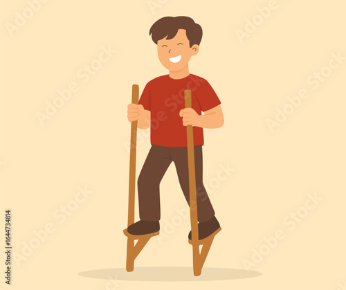 stilt playing character design