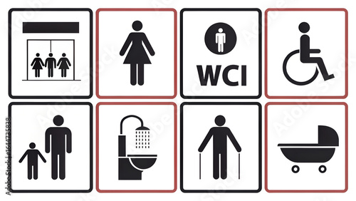 Restroom and Accessibility Icons