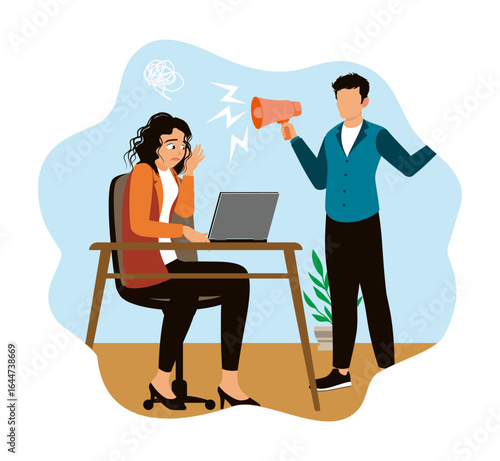 An employee experiences work pressure from the manager while at the office.
