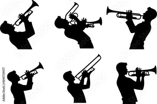 "Brass Echo: Thet, musician, jazz, horn, band, music,  Players" vector bundle