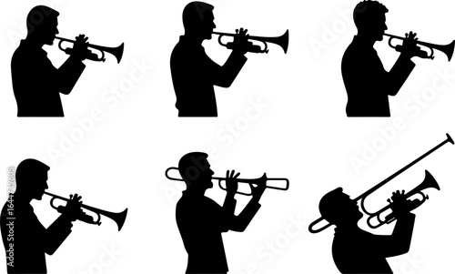"Brass Echo: Thet, musician, jazz, horn, band, music,  Players" vector bundle