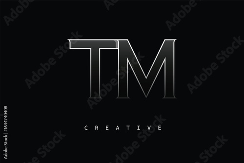 TM Luxury Minimalist Letter Logo – Modern Metallic Design for Premium Branding & Creative Identity