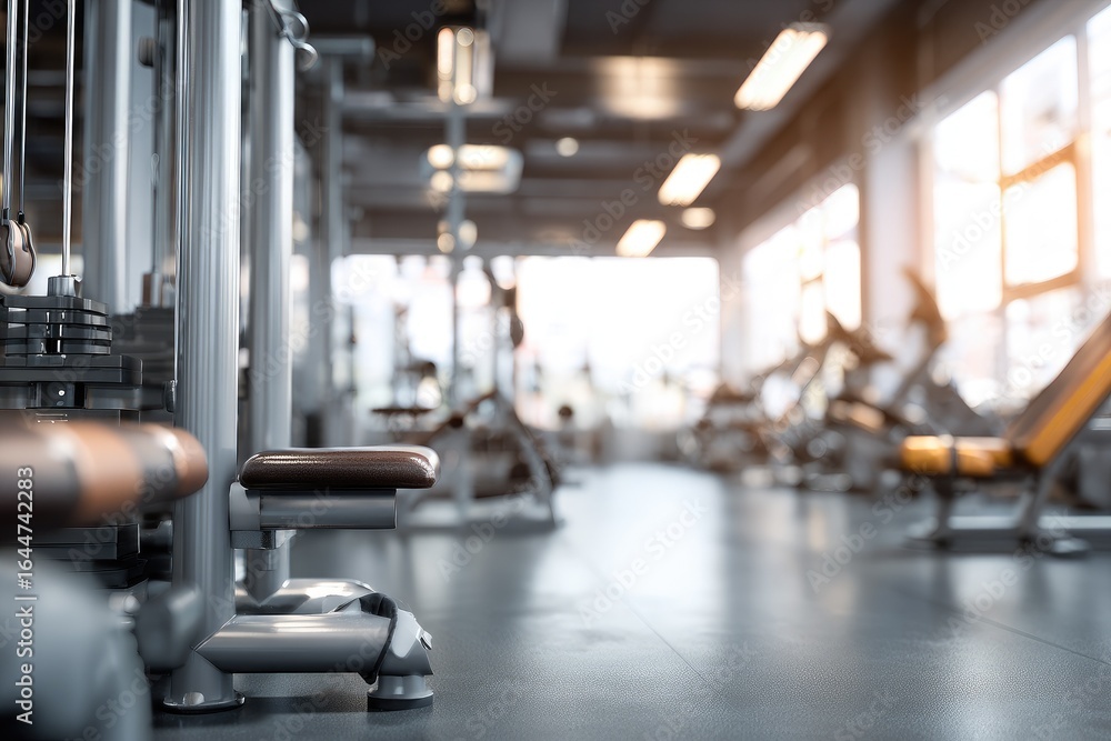 Fototapeta premium Gym interior, modern fitness equipment