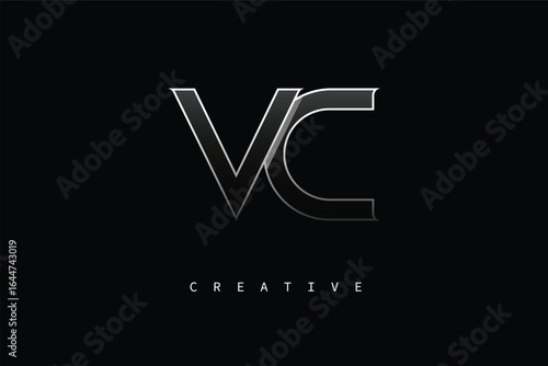 VC Luxury Minimalist Letter Logo – Modern Metallic Design for Premium Branding & Creative Identity