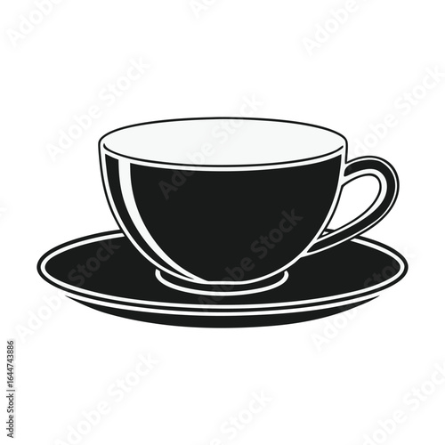 Teacup with saucer icon for café and beverage visuals