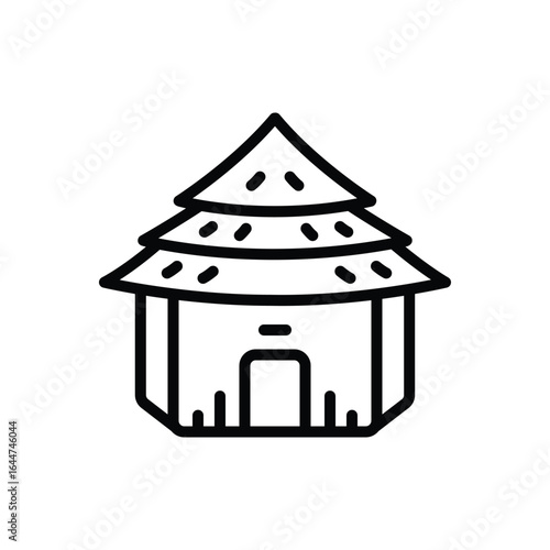 Black line icon for hut