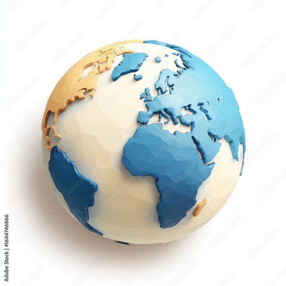 Fototapeta premium 3D stylized Earth globe