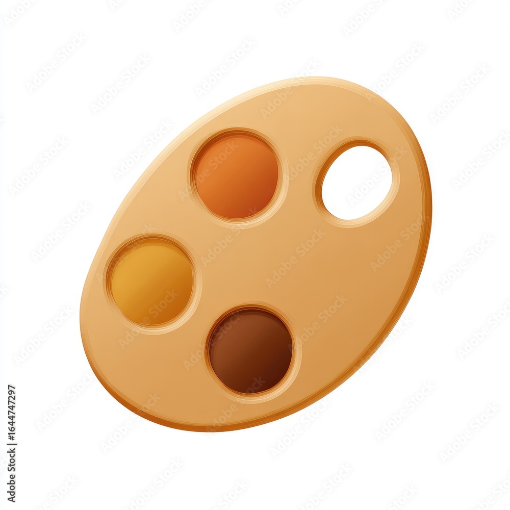 Fototapeta premium Oval palette with three color wells