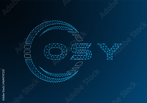 OSY low poly letter logo vector design. OSY lower poly logo design. Low poly logo.