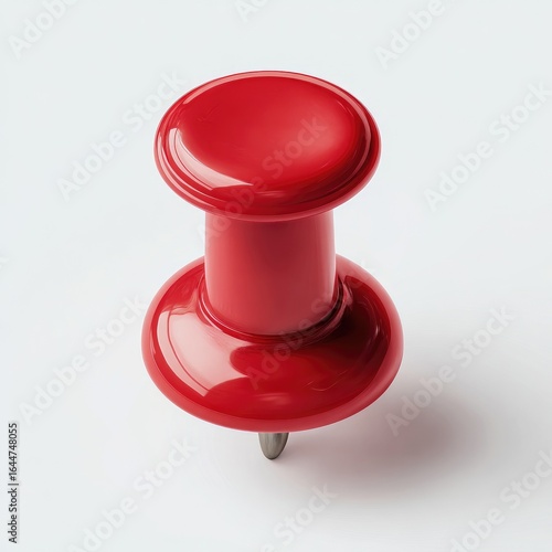 Close-up of a vibrant red push pin