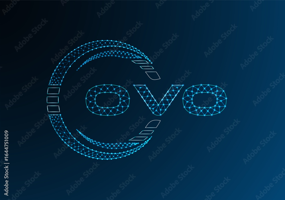 OVO low poly letter logo vector design. OVO lower poly logo design. Low poly logo.